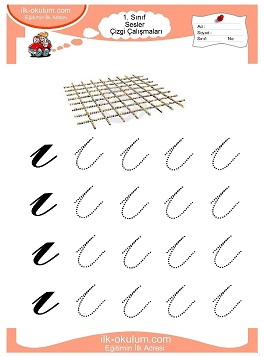 Çocuklar İçin Sesler Çizgi Çalışmaları Çalışma Sayfaları 